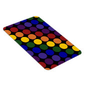 Rainbow Polka Dots auf Schwarz Magnet (Rechte Seite)