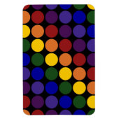 Rainbow Polka Dots auf Schwarz Magnet (Vertikal)