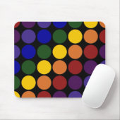 Rainbow Polka Dots auf Schwarz Mousepad (Mit Mouse)