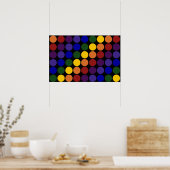 Rainbow Polka Dots auf Schwarz Poster (Küche)