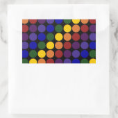 Rainbow Polka Dots auf Schwarz Rechteckiger Aufkleber (Tasche)