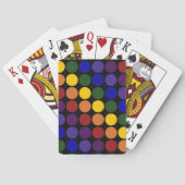 Rainbow Polka Dots auf Schwarz Spielkarten (Rückseite)
