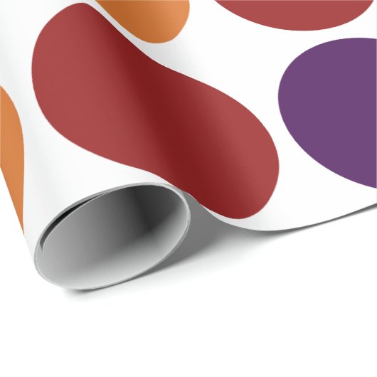 Rainbow Polka Dots auf weißer Geschenkverpackung Geschenkpapier (Rolleneckpunkt)