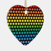 Rainbow Polka Dots Black Keramik Ornament (Rechts)
