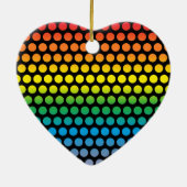 Rainbow Polka Dots Black Keramik Ornament (Hinten)