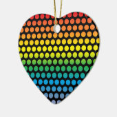 Rainbow Polka Dots Black Keramik Ornament (Links)