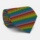 Rainbow Polka Dots Black Krawatte (Gerollt)