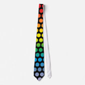 Rainbow Polka Dots Black Krawatte (Vorderseite)