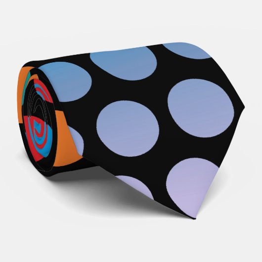 Rainbow Polka Dots Black Krawatte (Gerollt)
