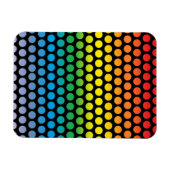 Rainbow Polka Dots Black Magnet (Horizontal)