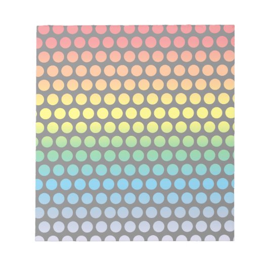 Rainbow Polka Dots Black Notizblock (Vorderseite)