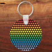 Rainbow Polka Dots Black Schlüsselanhänger (Vorderseite)