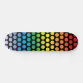 Rainbow Polka Dots Black Skateboard (Horizontal)