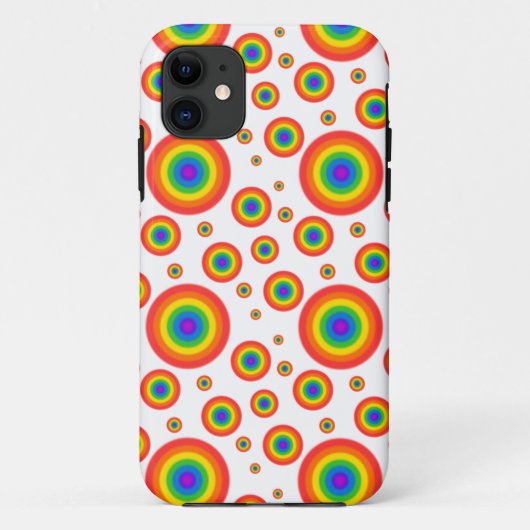 Rainbow Polka Dots Case-Mate iPhone Hülle (Rückseite)