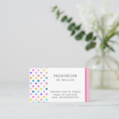 Rainbow Polka Dots Colorful Business Card Visitenkarte (Stehend Vorderseite)