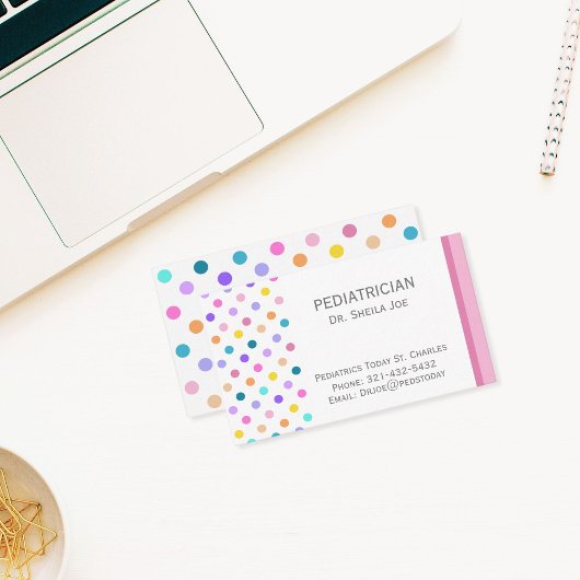 Rainbow Polka Dots Colorful Business Card Visitenkarte
