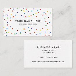 Rainbow Polka Dots Confetti Muster Visitenkarte
