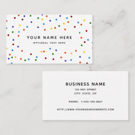 Rainbow Polka Dots Confetti Muster Visitenkarte