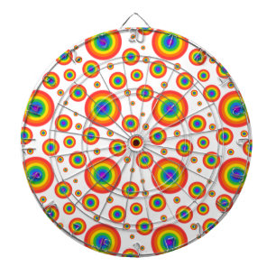 Rainbow Polka Dots Dartscheibe