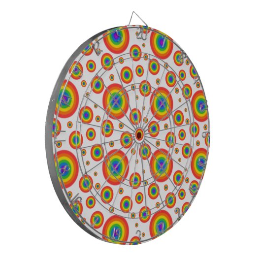 Rainbow Polka Dots Dartscheibe (Vorderseite Links)
