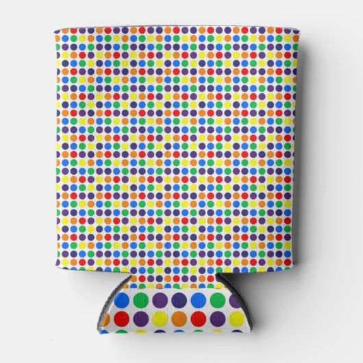 Rainbow Polka Dots Dosenkühler (Vorderseite)