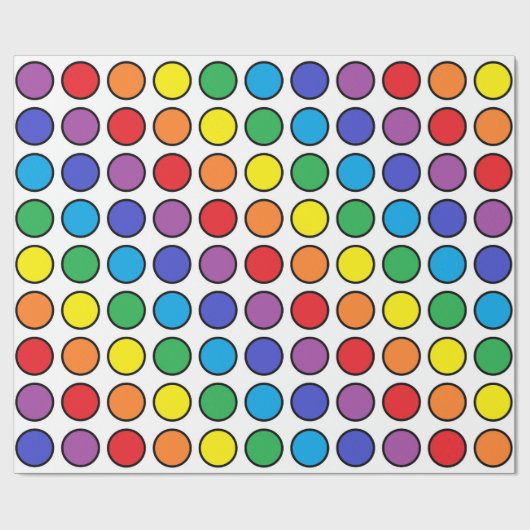 Rainbow Polka Dots Geschenkpapier (Flach)