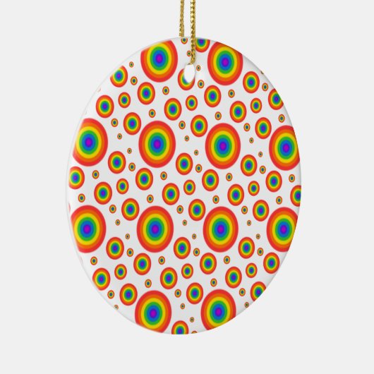 Rainbow Polka Dots Keramikornament (Rechts)