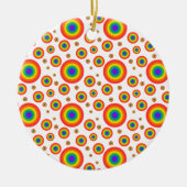 Rainbow Polka Dots Keramikornament (Vorne)