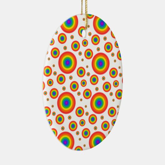 Rainbow Polka Dots Keramikornament (Rechts)