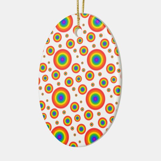 Rainbow Polka Dots Keramikornament (Links)