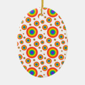Rainbow Polka Dots Keramikornament (Vorne)