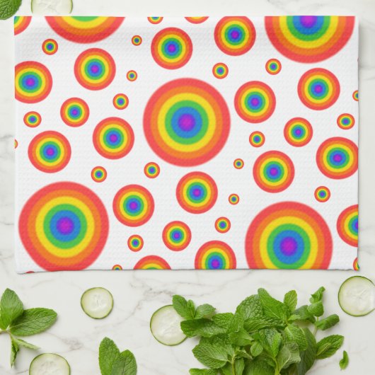 Rainbow Polka Dots Küchentuch (Gefaltet)