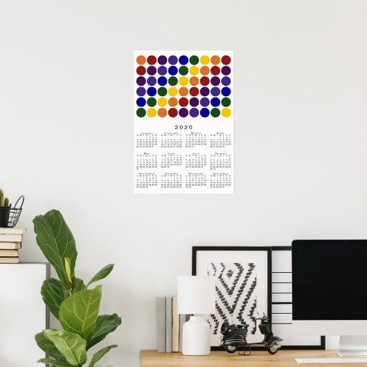 Rainbow Polka Dots LGBT Pride 2020 Kalender Poster (Heimbüro)