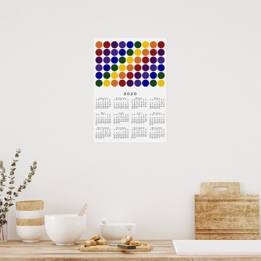 Rainbow Polka Dots LGBT Pride 2020 Kalender Poster (Küche)