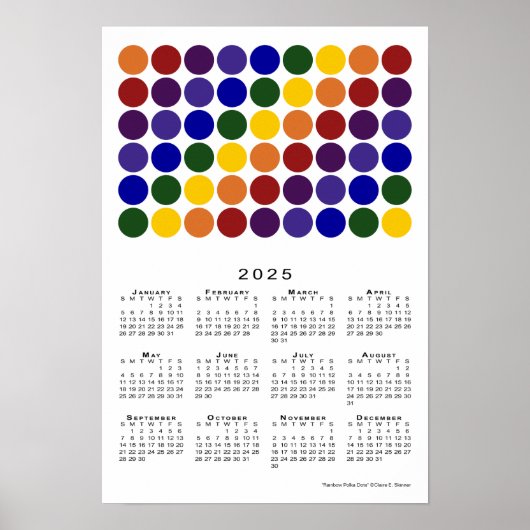 Rainbow Polka Dots LGBTQ Pride 2025 Kalender Poster (Vorne)
