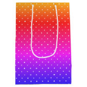 Rainbow Polka Dots mit Birthday Balloons Mittlere Geschenktüte (Rückseite)