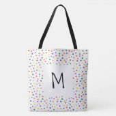 Rainbow Polka Dots Monogramm Tasche (Vorderseite)