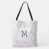 Rainbow Polka Dots Monogramm Tasche (Rückseite)