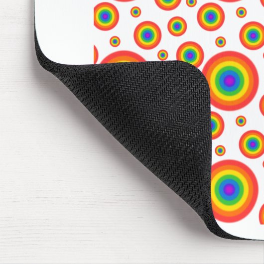 Rainbow Polka Dots Mousepad (Ecke)