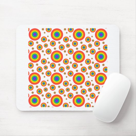 Rainbow Polka Dots Mousepad (Mit Mouse)