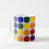 Rainbow Polka Dots on Gray Kaffeetasse (Vorderseite Links)