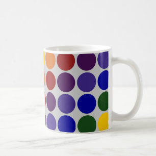 Rainbow Polka Dots on Gray Kaffeetasse