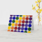 Rainbow Polka Dots on Gray Karte (Gelbe Blume)