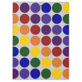 Rainbow Polka Dots on Gray Klemmbrett (Rückseite)