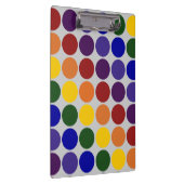 Rainbow Polka Dots on Gray Klemmbrett (Rechts)