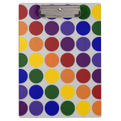 Rainbow Polka Dots on Gray Klemmbrett (Vorderseite)
