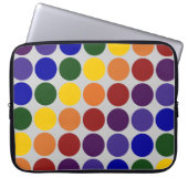 Rainbow Polka Dots on Gray Laptopschutzhülle (Vorderseite)