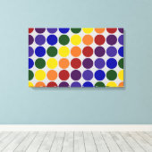 Rainbow Polka Dots on Gray Leinwanddruck (Insitu (Holzboden))