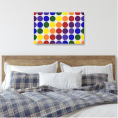 Rainbow Polka Dots on Gray Leinwanddruck (Insitu (Schlafzimmer))