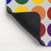 Rainbow Polka Dots on Gray Mouse Pad Mousepad (Ecke)